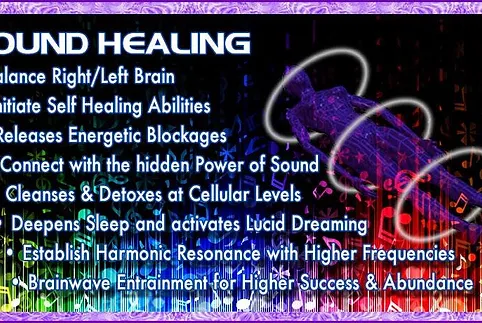 A purple and black poster with the words lucid healing